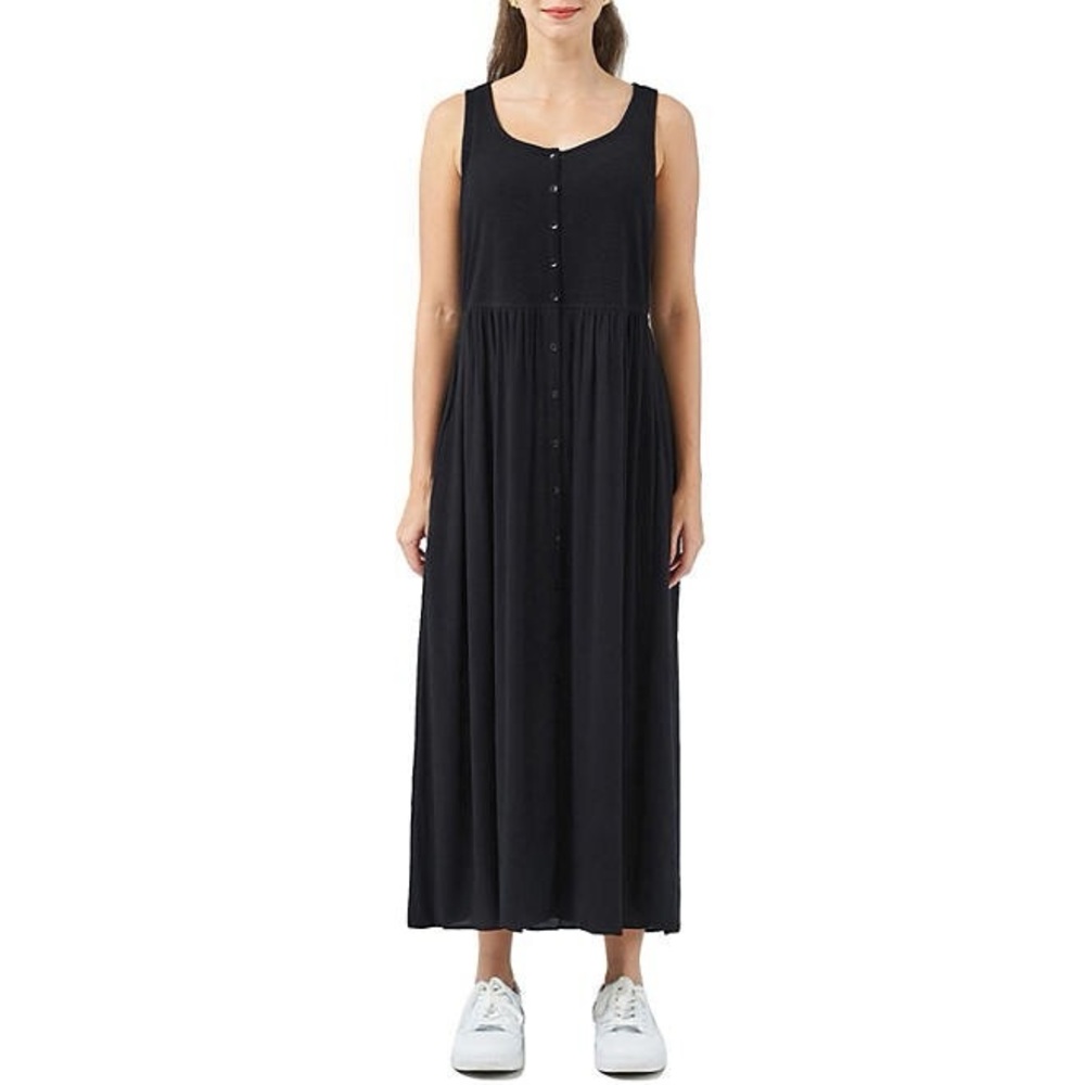 Frye Womens Black Button Down Sleeveless Maxi Sundress Dress Size XS w/‎ pockets